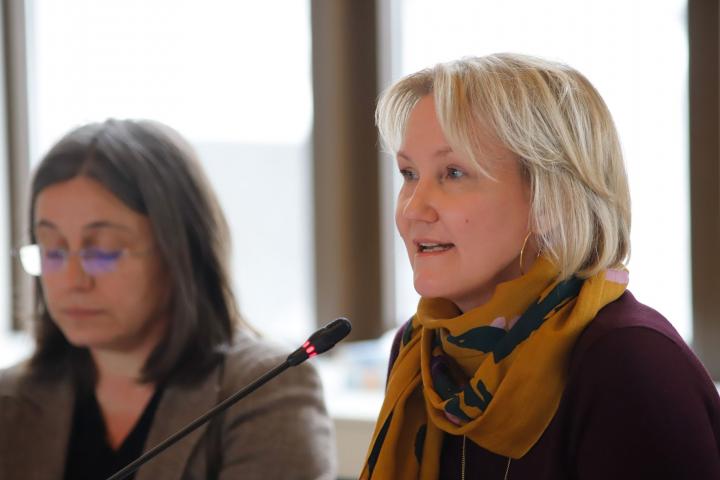 McGhie leads a roundtable at the GCP in March 2020. Photo: Patrick Doyle/GCP.