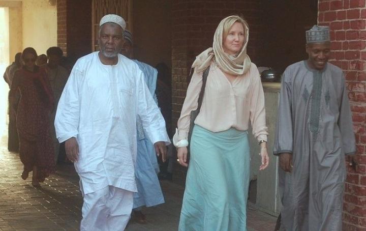 McGhie in Maiduguri, Nigeria, on her way to a meeting with stakeholders related to building peace in northeast Nigeria in 2016. Photo: Centre for Humanitarian Dialogue.